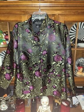 Robert Louis Vintage silk blend Flowered blazer Nwot